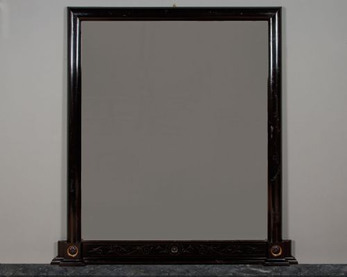 Large Ebonised Overmantle Mirror C.1870