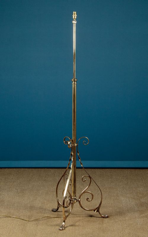 Adjustable Brass Standard Lamp C.1890