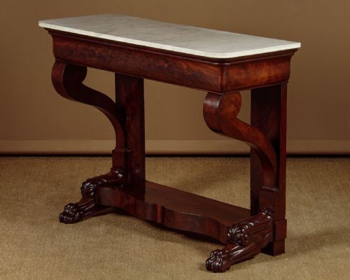 Mahogany & Marble Top Console Table C.1860