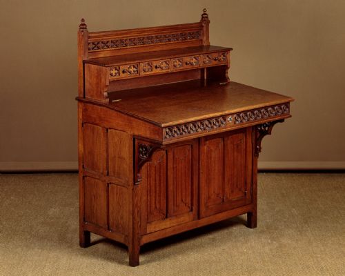 Small Gothic Oak Desk C.1890