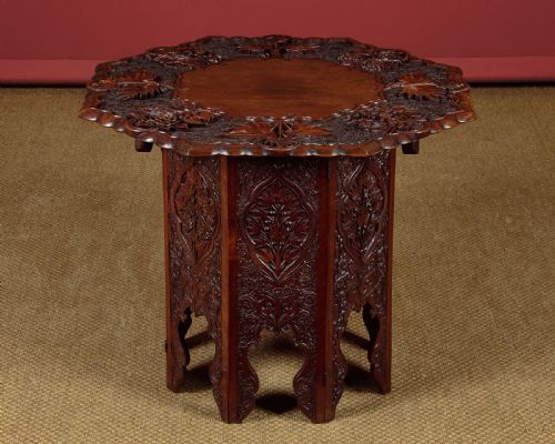 Anglo-indian Carved Walnut Wine Table C.1890