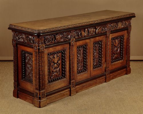 Large Carved Oak Sideboard C.1880