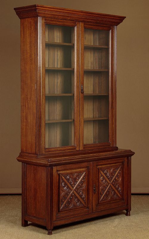 Tall Oak Bookcase C.1910