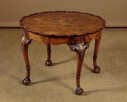 Burr Walnut Pie Crust Coffee Table C.1930