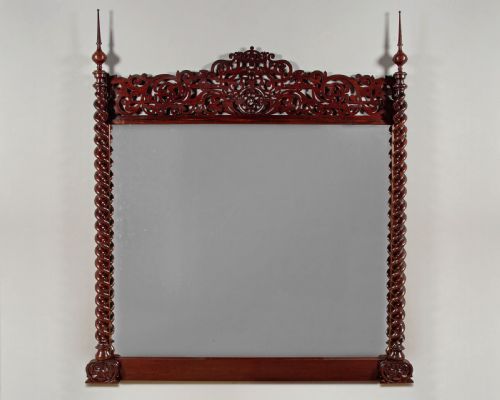 Large Rosewood Overmantle Mirror C.1860