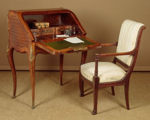 fig 1. Parquetry Writing Bureau by Tahan of Paris c.1870