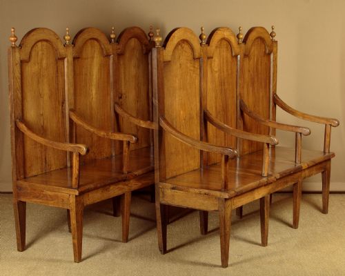 Pair of Chestnut Settles C.1820