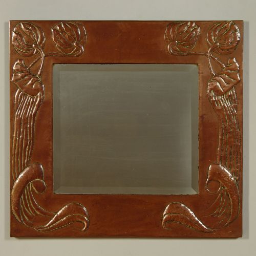 Arts & Crafts Copper Mirror C.1900