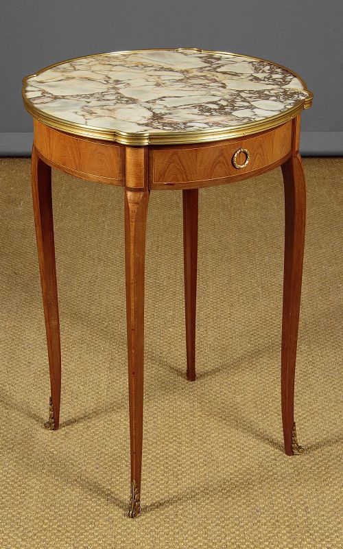 Brass Mounted Marble Top Wine Table C.1930