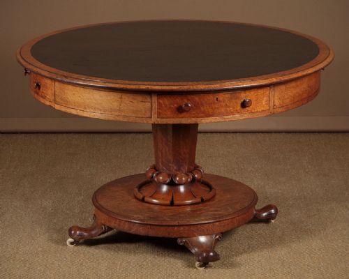 William IV Pale Oak Library Drum Table C.1835