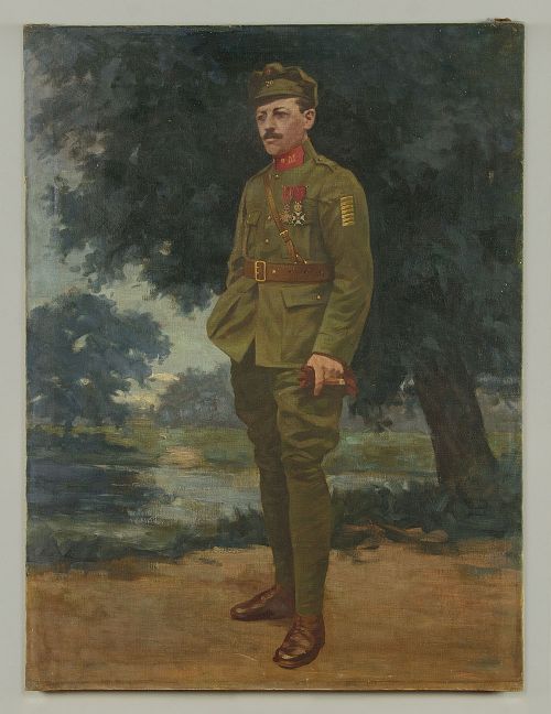 Great War Era Military Portrait in Oil on Canvas C.1918