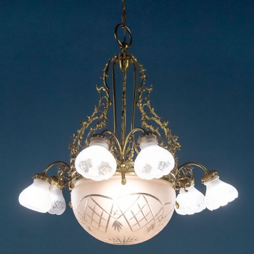 Large Brass Chandelier C.1910