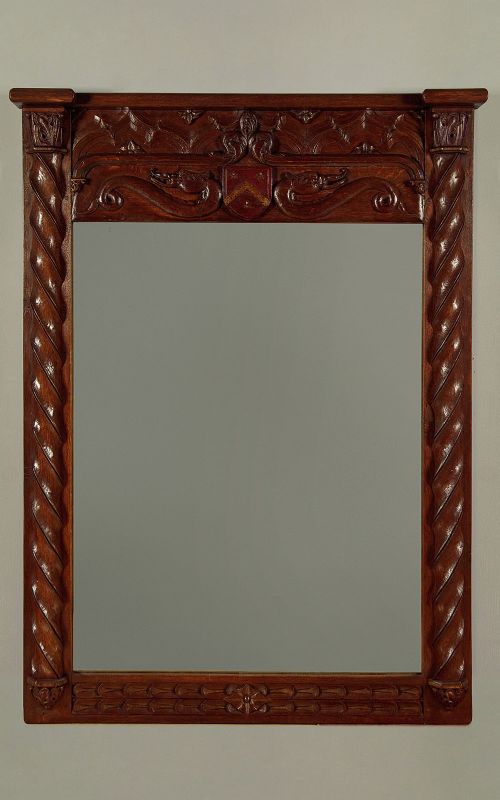 Large Carved Oak Mirror C.1890
