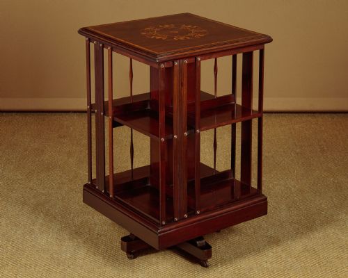 Inlaid Mahogany Revolving Bookcase C.1910