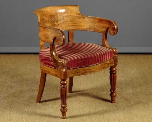 Regency Walnut Desk Chair C.1830