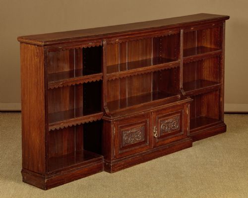 Long Oak Open Bookcase C.1890