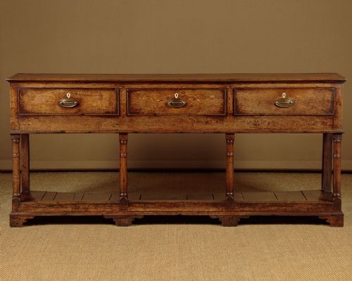 Georgian Oak Potboard Dresser Base C.1800