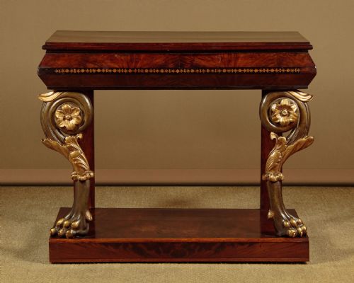 French Empire Console Table with Gilded Legs C.1830