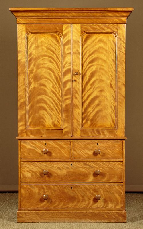 Satin Birch Linen Press by Heal & Son C.1880