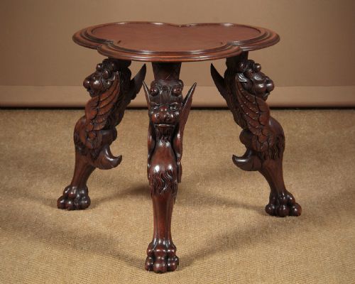 Low Gothic Walnut Wine Table C.1890