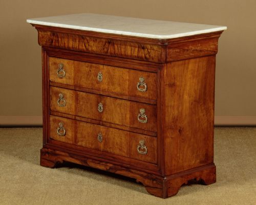 Walnut & Marble Top Commode C.1860