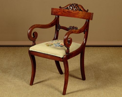 Regency Scroll Arm Desk Chair C.1830