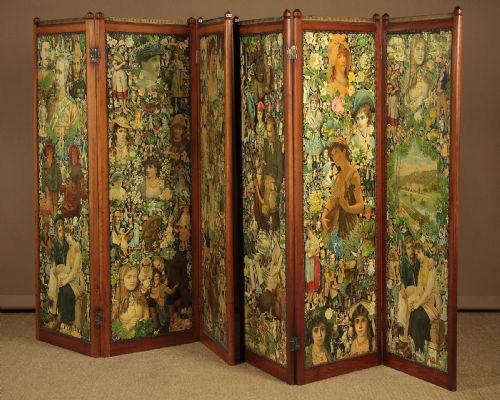 Pair of Scrapwork Folding Screens C.1890