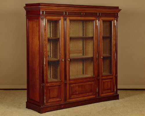 Three Door Mahogany Bookcase C.1900