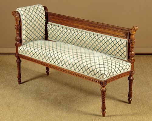 Small Walnut Window Seat C.1900