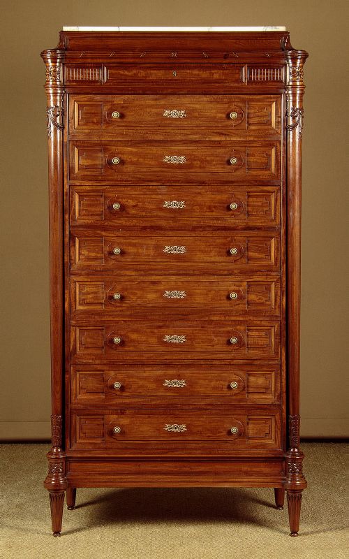 Tall Marble Top Bank of Drawers C.1900