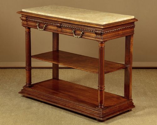 Walnut & Marble Top Buffet C.1890