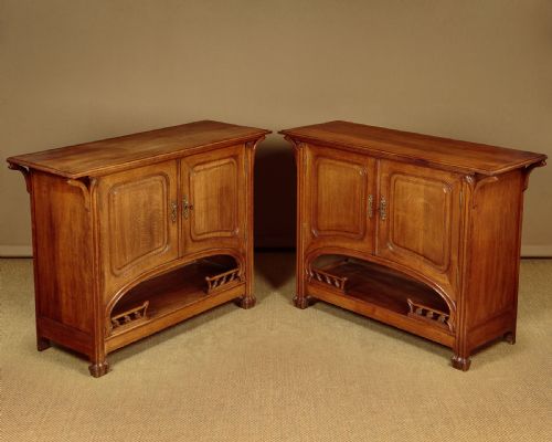 Pair of Oak Art Nouveau Side Cabinets C.1900