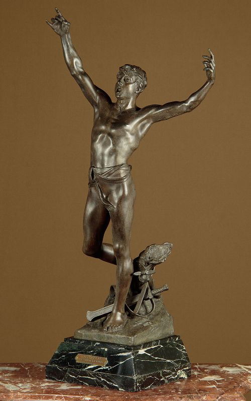 'Vox Pacis' Spelter Figure After Georges Bareau C.1894.