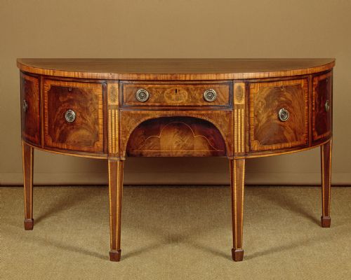 Georgian Sheraton Style Inlaid Bow Front Sideboard C.1800