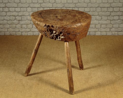 Burr Elm Chopping Block Table C.1890