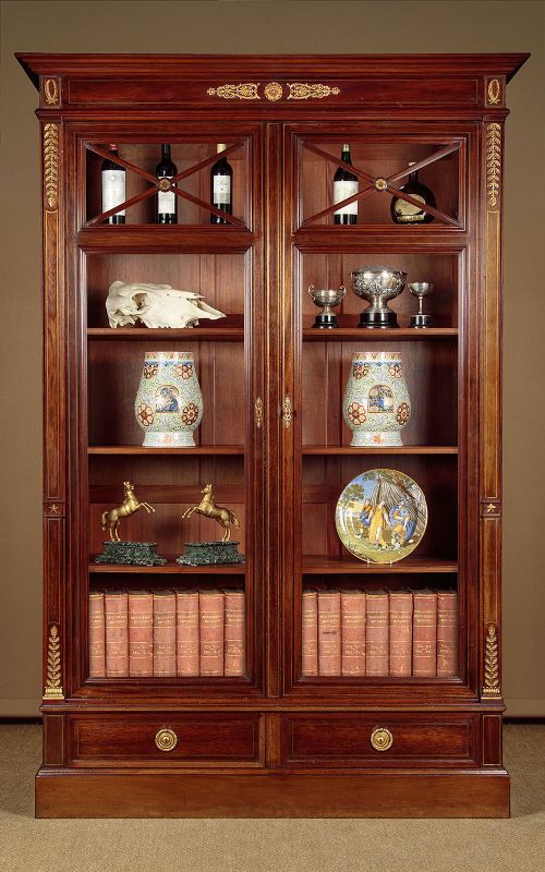 Tall Empire Style Brass Mounted Bookcase C.1930