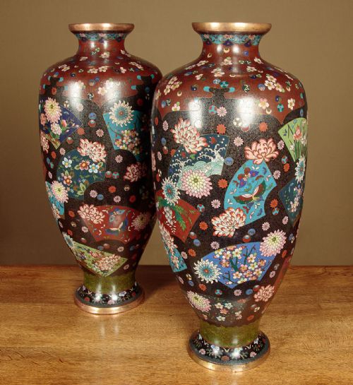 Pair of Large Cloisonné Vases C.1900