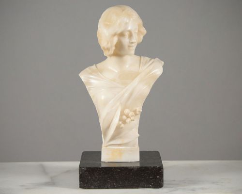 Art Nouveau Alabaster Bust of a Woman C.1900
