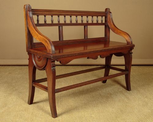 Small Walnut Hall Bench C.1890
