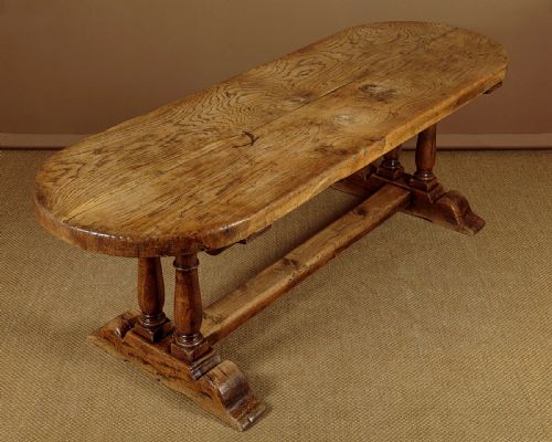 Large Oak & Elm Refectory Dining Table C.1930