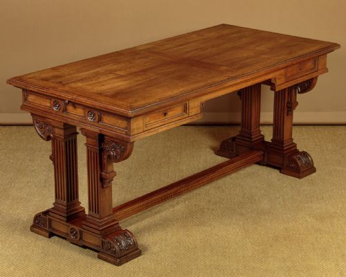 Large Walnut Desk or Library Table C.1900