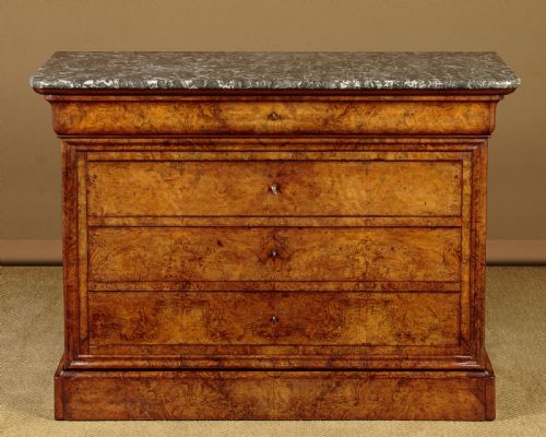 Walnut & Marble Top Commode C.1860