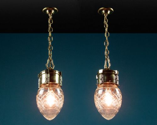 Pair of Small Hanging Lights C.1930