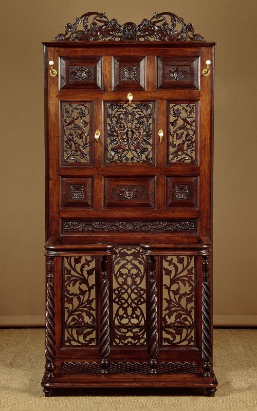 Carved Anglo Indian Hallstand C.1880
