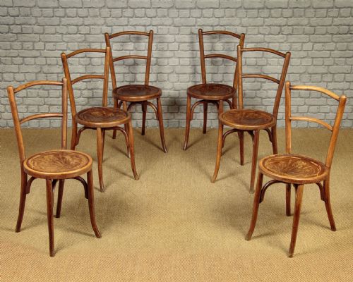 Set of Six Bentwood Bistro Chairs C.1900