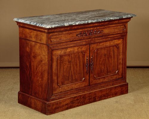 Marble Top Secretaire & Linen Press C.1880