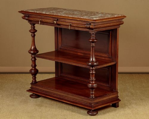 Walnut & Marble Top Buffet C.1890