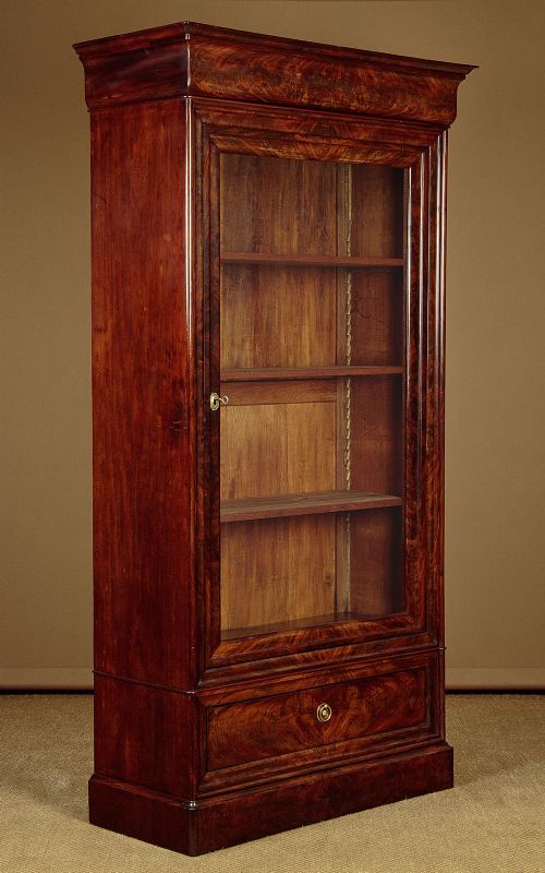 Narrow Mahogany Biedermeier Bookcase C.1860