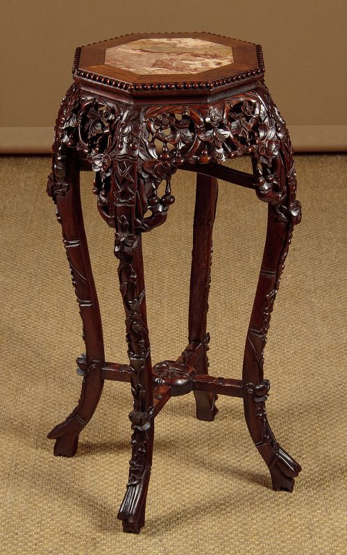 Chinese Marble Top Urn Stand C.1890