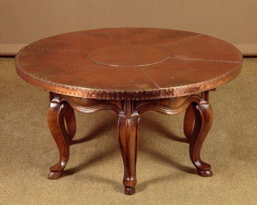 Copper & Walnut Coffee Table C.1930